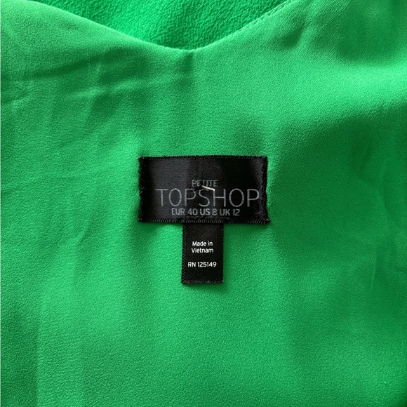 TOPSHOP Dress Mini Green Slip Spaghetti Strap V Neck Womens 8 Minimalist 90s - Picture 7 of 8
